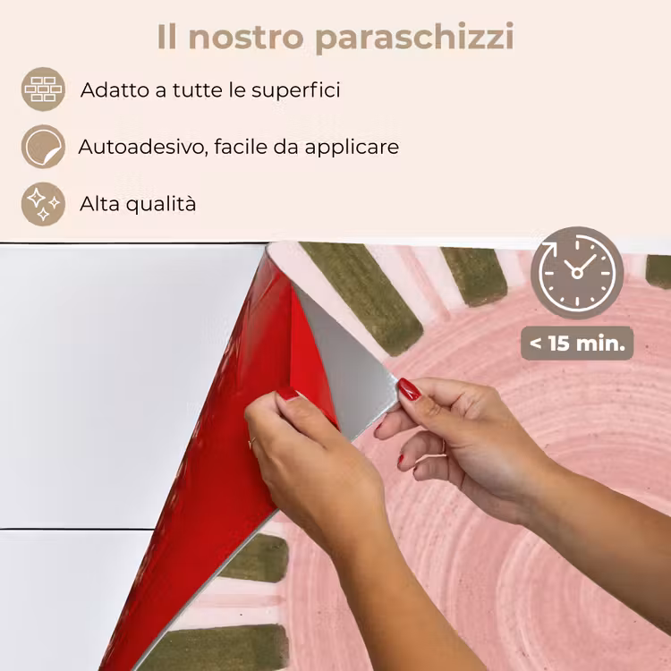Paraschizzi cucina - Motivo - Cerchio - Raggi - Astratto - Rosa — 4