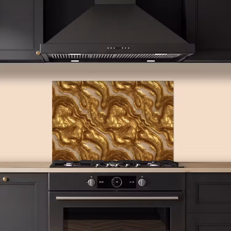 Paraschizzi cucina - Onde - Organico - Oro - Crema — 5
