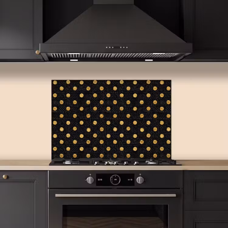 Paraschizzi cucina - Polka Dot - Pois - Oro - Nero — 5