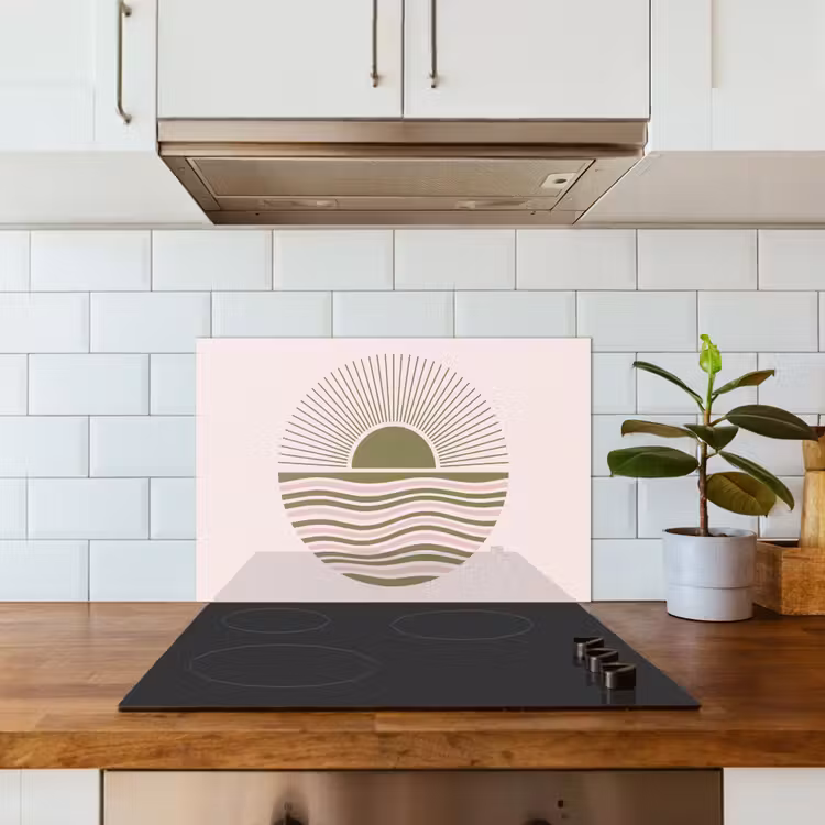 Paraschizzi cucina - Sole - Mare - Astratto - Moderno - Rosa — 3