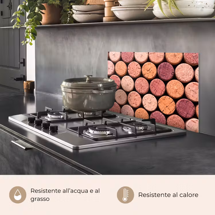 Paraschizzi cucina - Sughero - Motivo - Astratto - Moderno - Rosso — 2