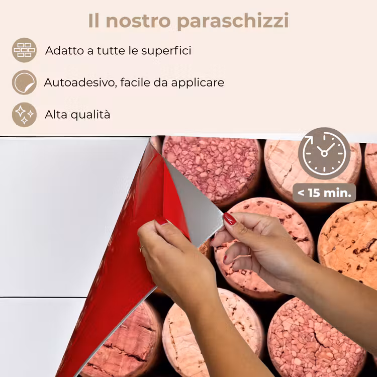 Paraschizzi cucina - Sughero - Motivo - Astratto - Moderno - Rosso — 4