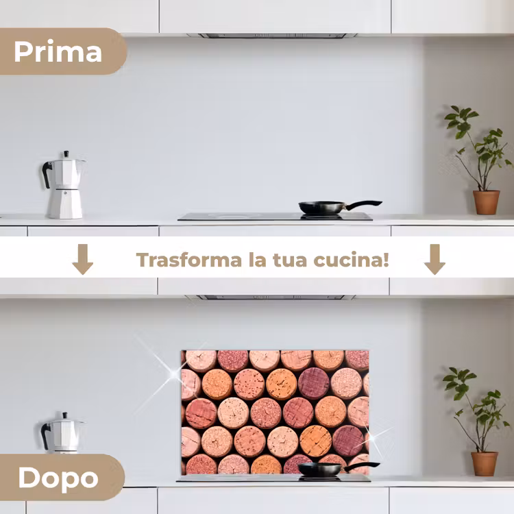 Paraschizzi cucina - Sughero - Motivo - Astratto - Moderno - Rosso — 7