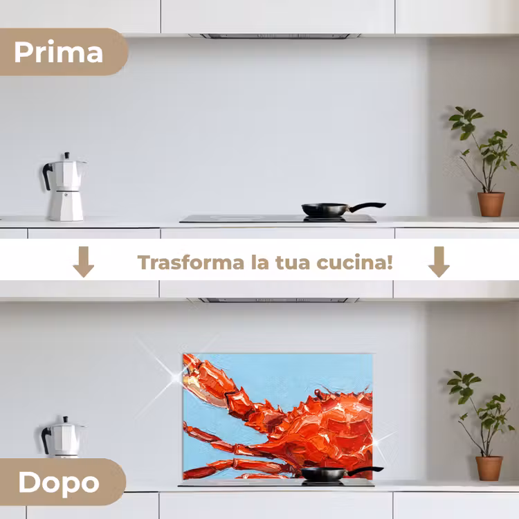 Paraschizzi cucina - Granchio - Mare - Animali - Astratto - Rosso — 7