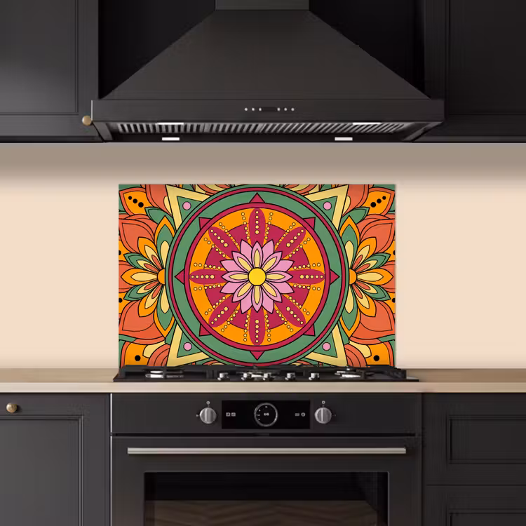 Paraschizzi cucina - Mandala - Fiori - Astratto - Colorato — 5