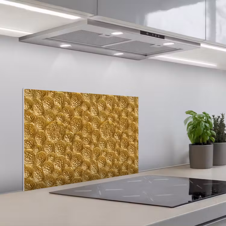 Paraschizzi cucina - Martellato - Mosaico - Antico - Oro — 1