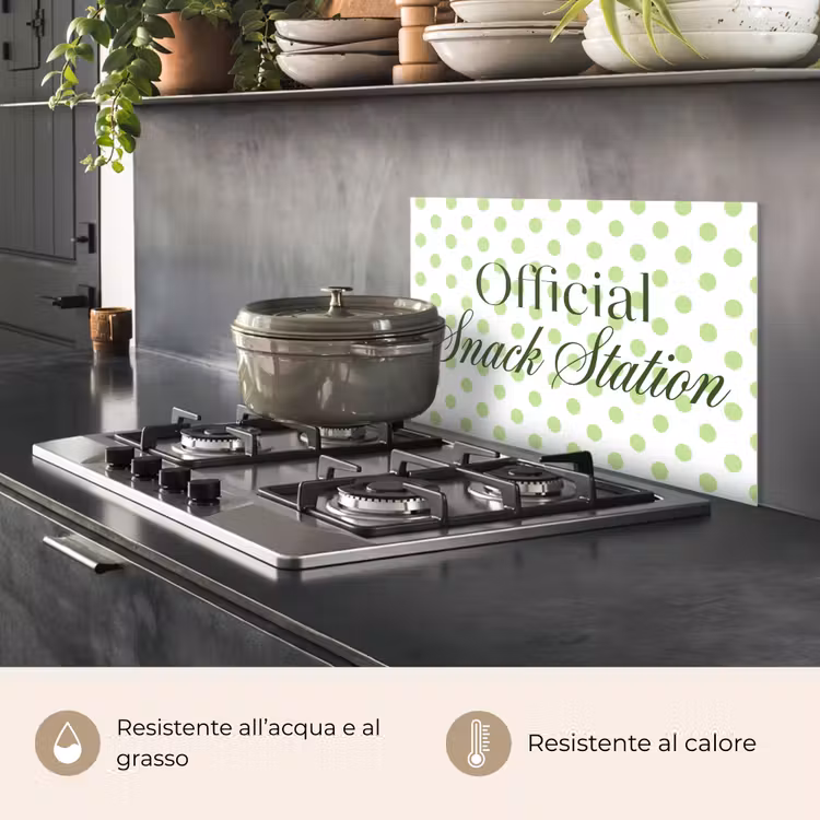 Paraschizzi cucina - Snack Station - Verde - A pois — 2