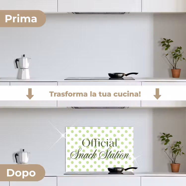 Paraschizzi cucina - Snack Station - Verde - A pois — 7