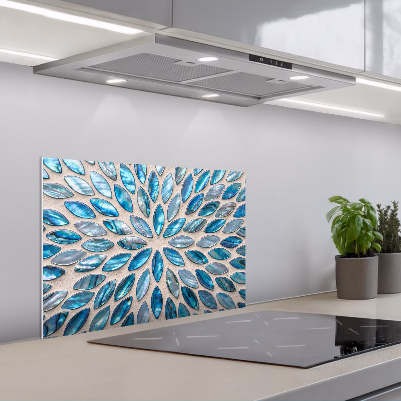 Paraschizzi cucina - Motivo - Lucentezza - Astratto - Blu - Decorazione — 1