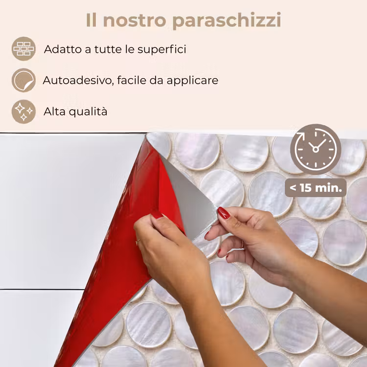 Paraschizzi cucina - Motivo - Cerchi - Astratto - Moderno - Bianco — 4
