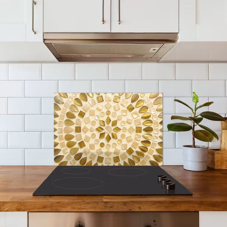 Paraschizzi cucina - Motivo - Forme - Mosaico - Astratto - Oro — 3