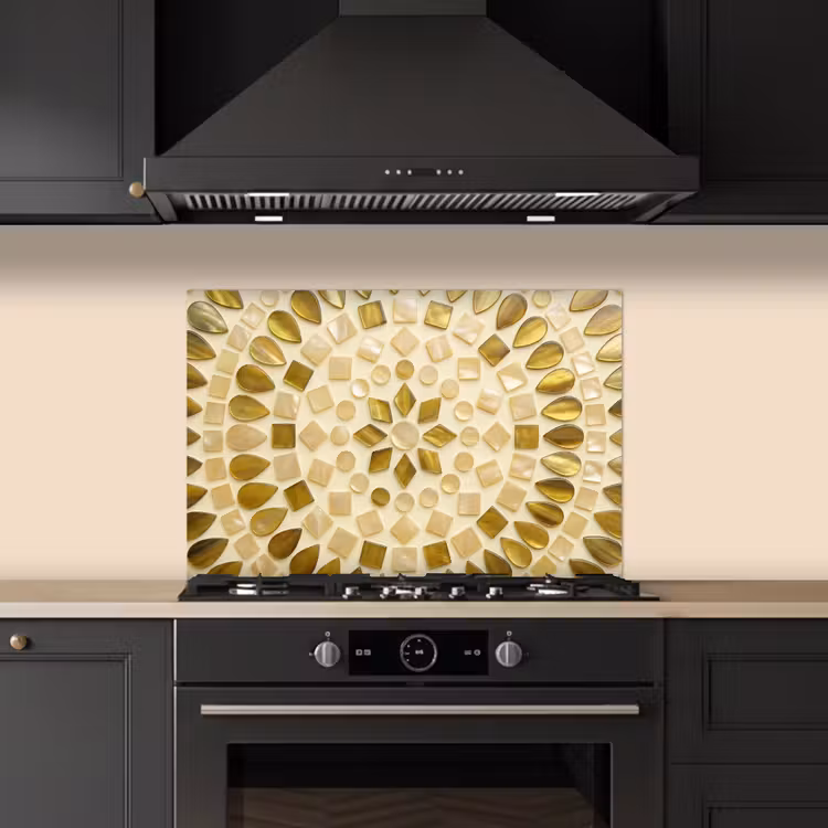 Paraschizzi cucina - Motivo - Forme - Mosaico - Astratto - Oro — 5
