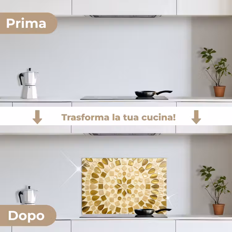 Paraschizzi cucina - Motivo - Forme - Mosaico - Astratto - Oro — 7