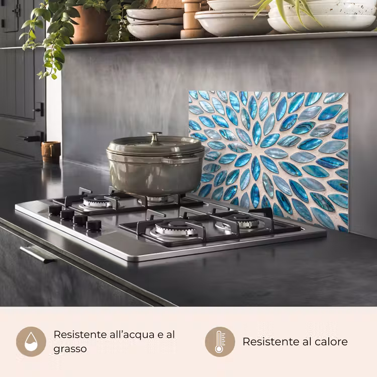 Paraschizzi cucina - Motivo - Lucentezza - Astratto - Blu - Decorazione — 2
