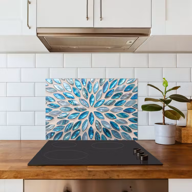 Paraschizzi cucina - Motivo - Lucentezza - Astratto - Blu - Decorazione — 3