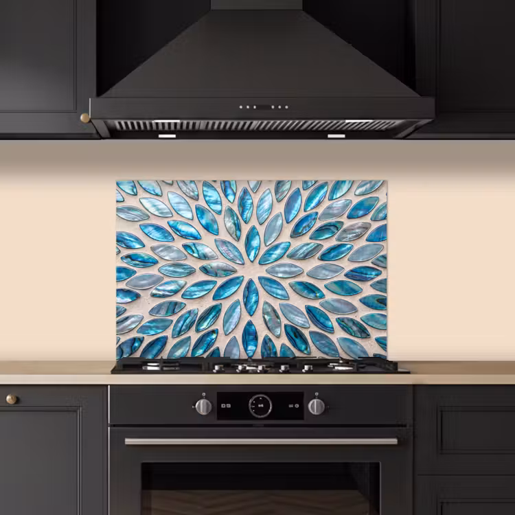 Paraschizzi cucina - Motivo - Lucentezza - Astratto - Blu - Decorazione — 5