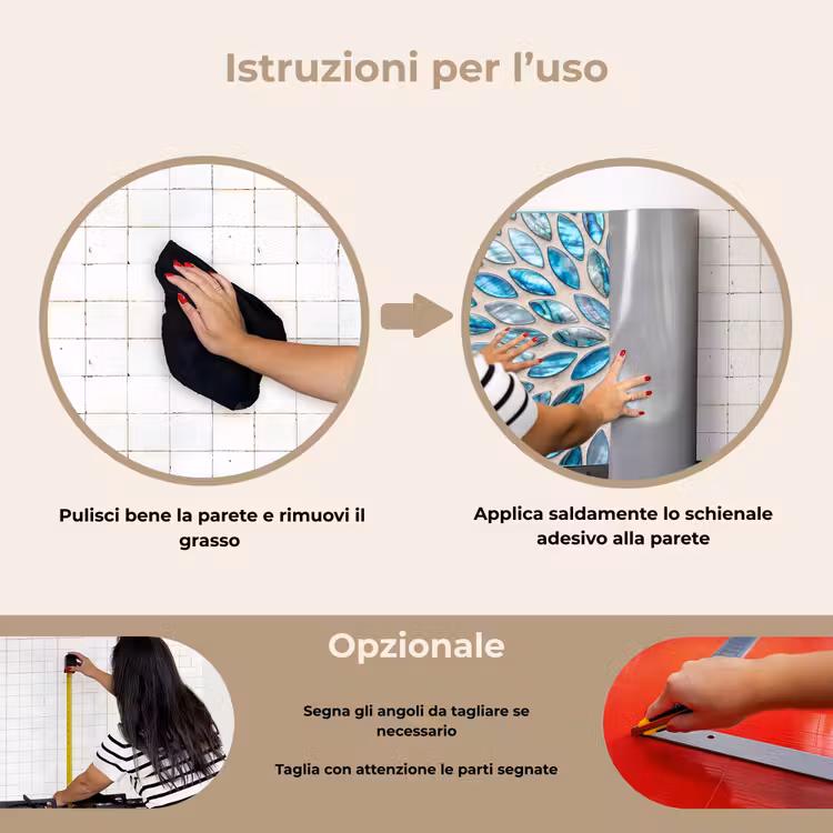 Paraschizzi cucina - Motivo - Lucentezza - Astratto - Blu - Decorazione — 6