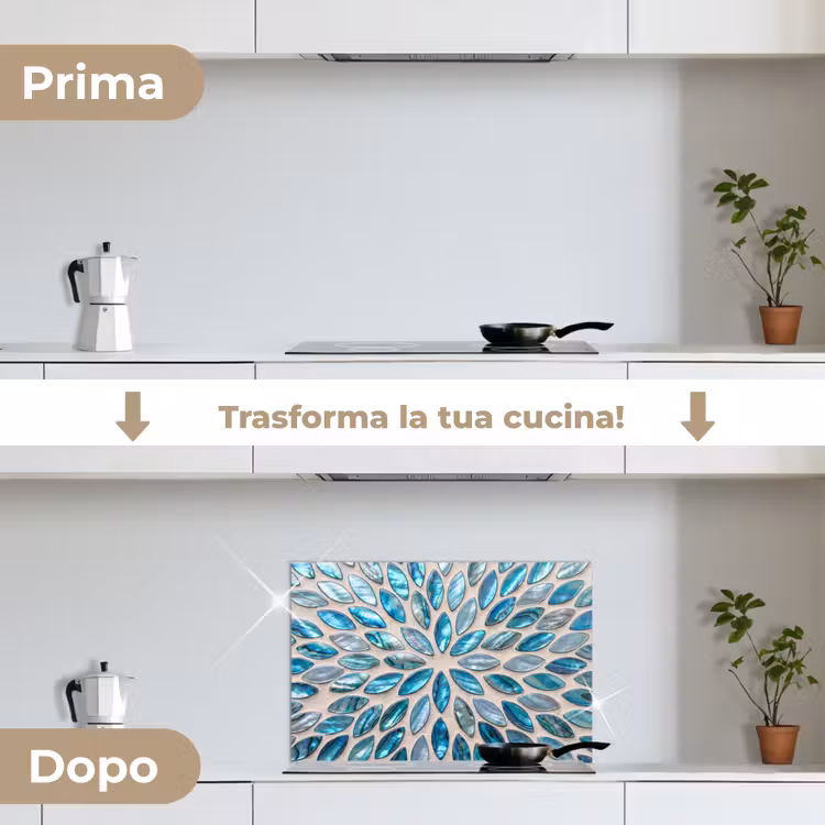 Paraschizzi cucina - Motivo - Lucentezza - Astratto - Blu - Decorazione — 7