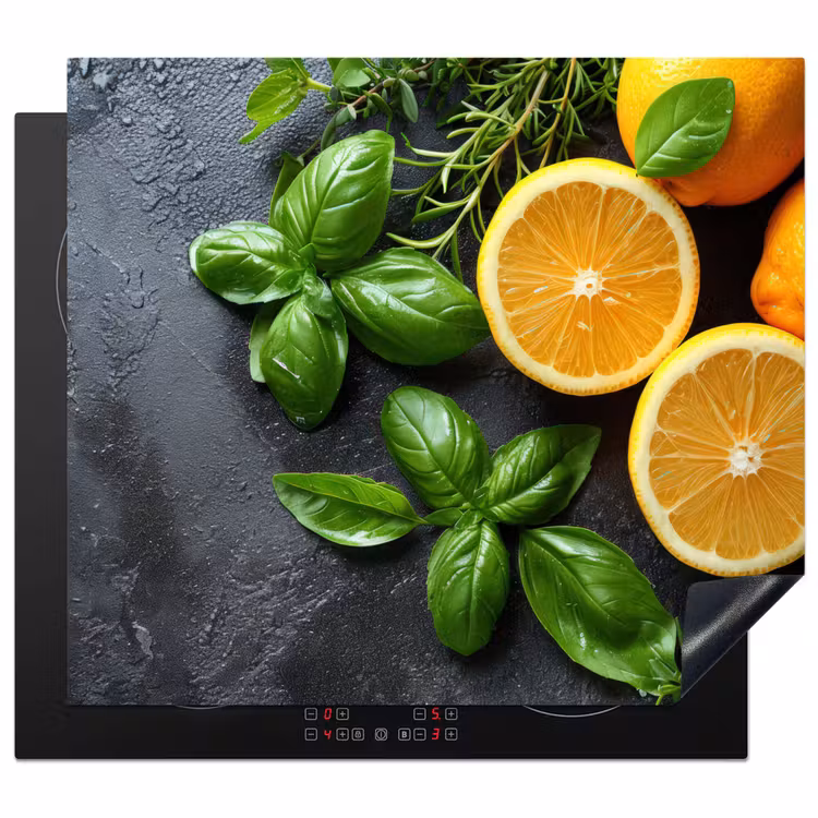 Protezione piano induzione - Frutta - Grigio - Cemento - Arancione - Piante — 1