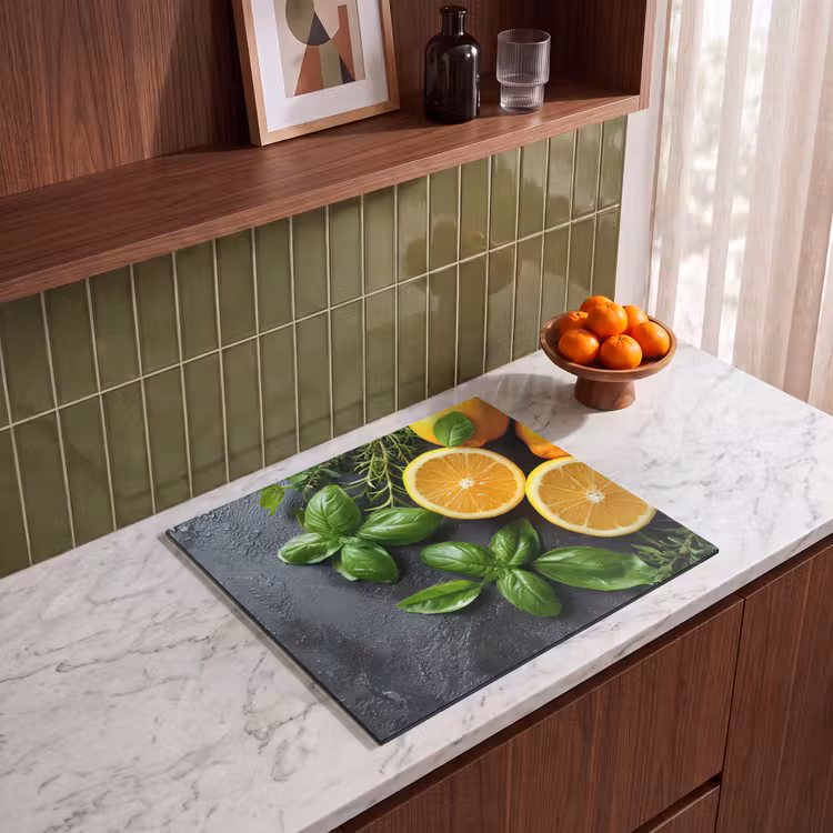 Protezione piano induzione - Frutta - Grigio - Cemento - Arancione - Piante — 4