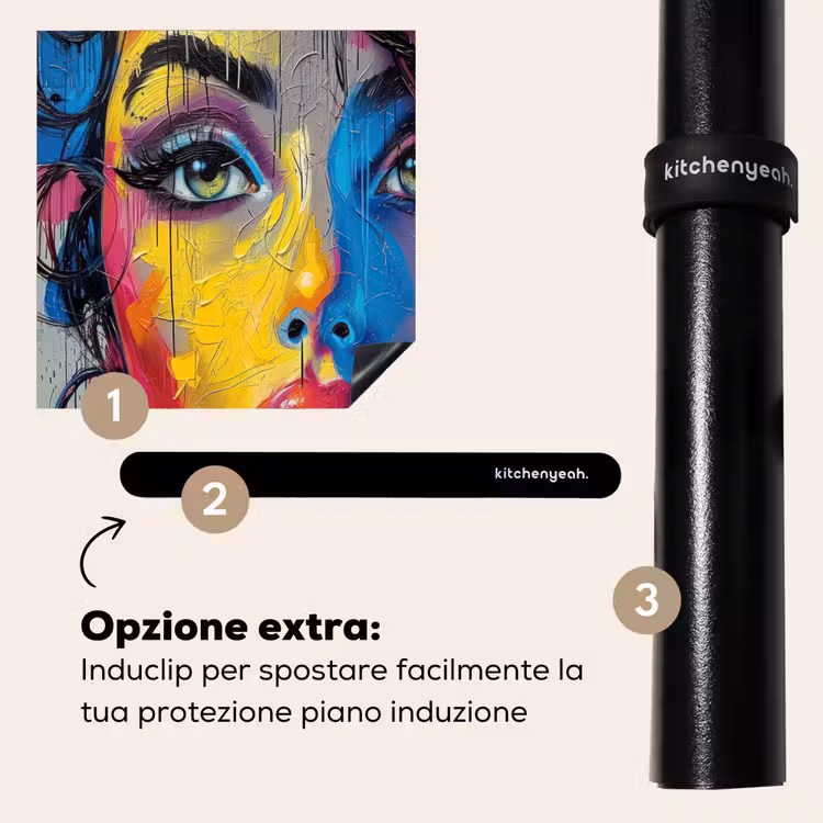 Protezione piano induzione - Graffiti - Donna - Colorati - Street art - Pop art — 8