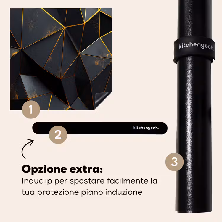 Protezione piano induzione - Nero - Fantasia - Oro - Texture — 8