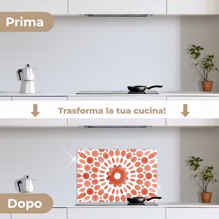 Paraschizzi cucina - Motivo - Cerchi - Astratto - Moderno - Rosso — 7