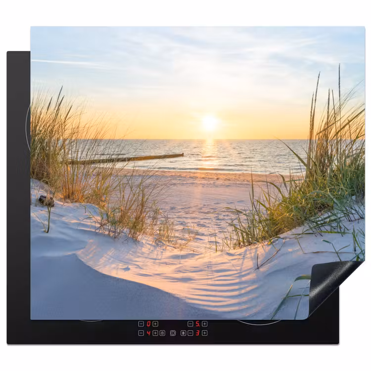 Protezione piano induzione - Tramonto sulla spiaggia con il Tallgrass — 1