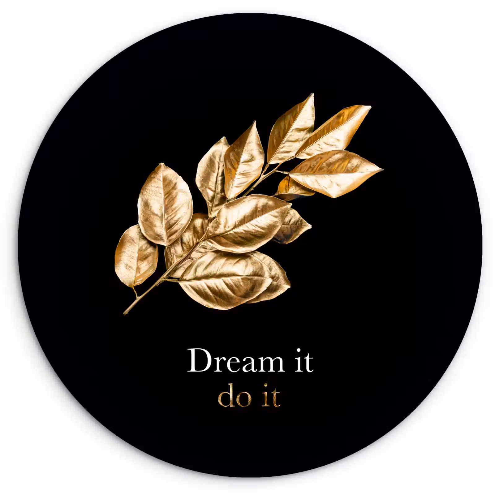Quadro rotondo - Foglie d'oro — 1