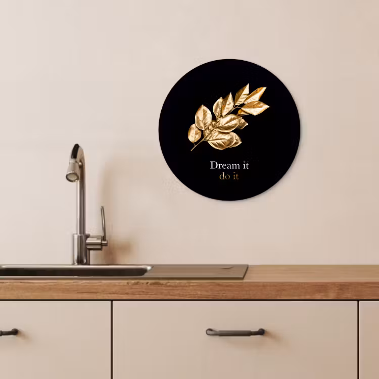 Quadro rotondo - Foglie d'oro — 2