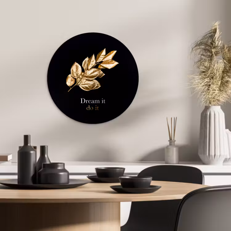 Quadro rotondo - Foglie d'oro — 3