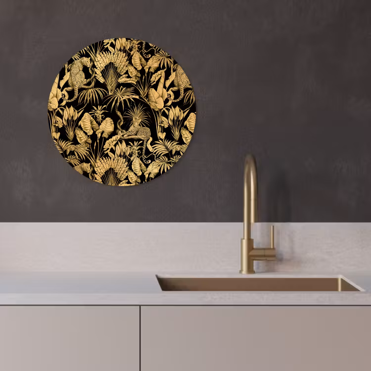 Quadro rotondo - Giungla d'oro — 4