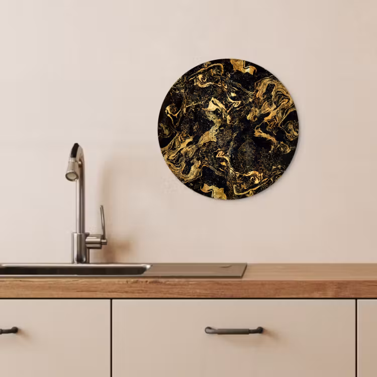 Quadro rotondo - Vortici d'oro — 2
