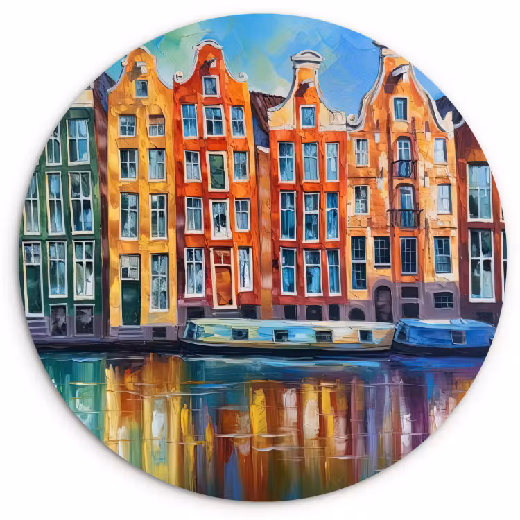 Quadro rotondo - Case sul canale di Amsterdam — 4