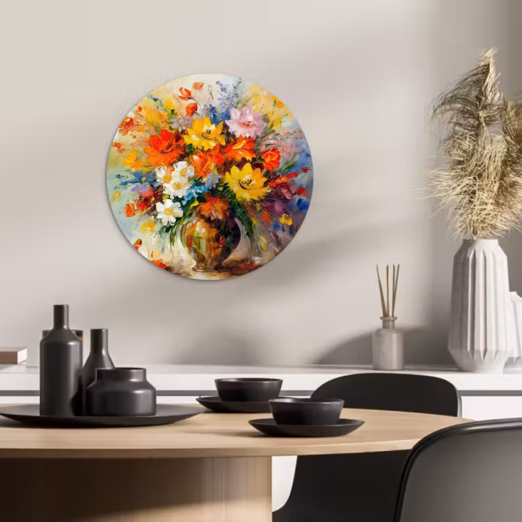 Quadro rotondo - Esplosione di colore impressionista — 4