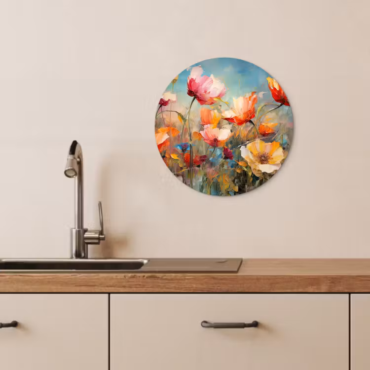 Quadro rotondo - Esplosione di colori in fiore — 4
