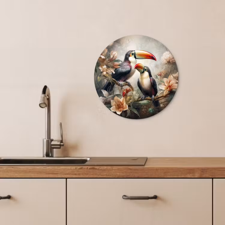 Quadro rotondo - Incontro tropicale — 2