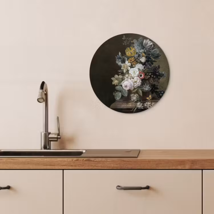 Quadro rotondo - Natura morta con fiori — 4