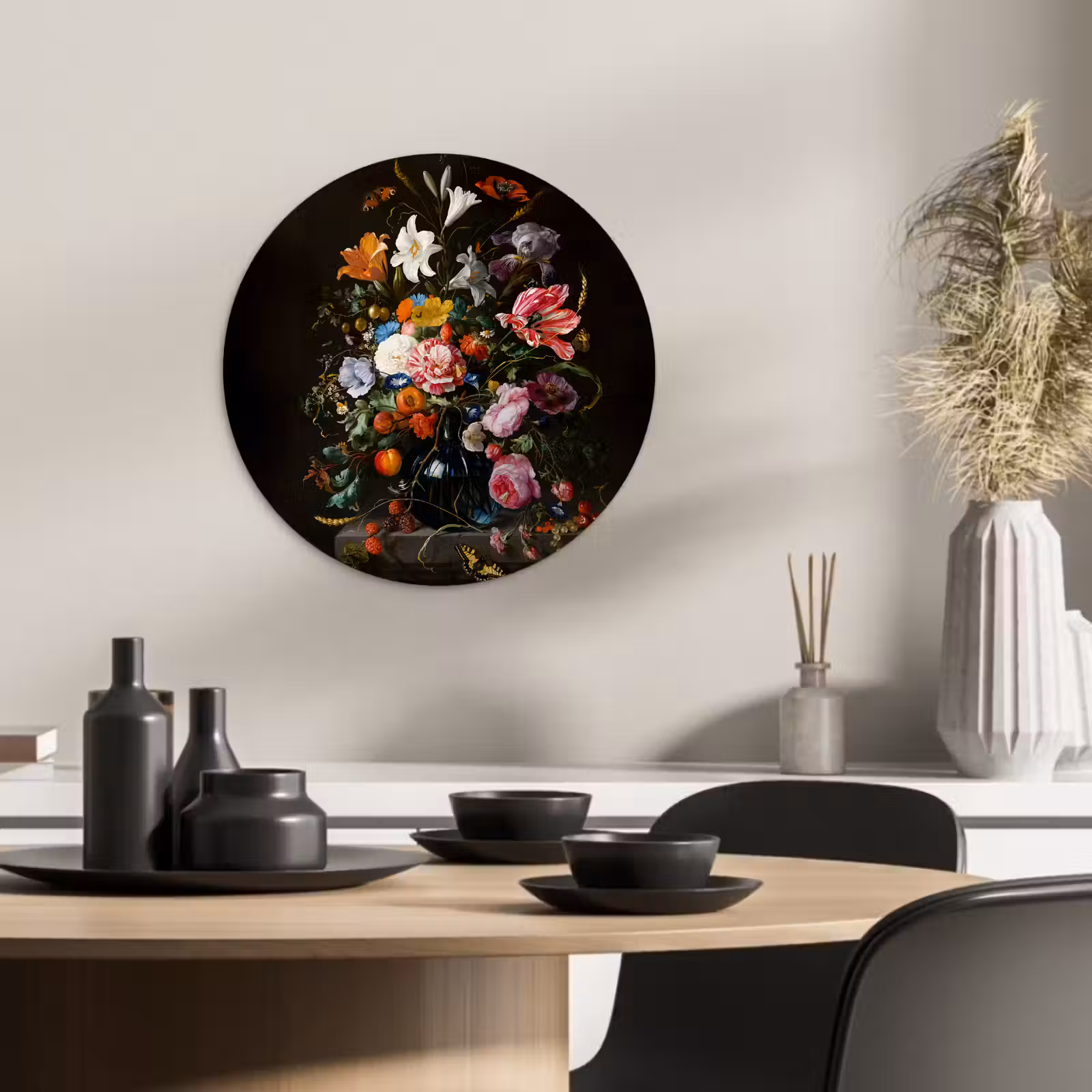 Quadro rotondo - Splendore floreale barocco — 1