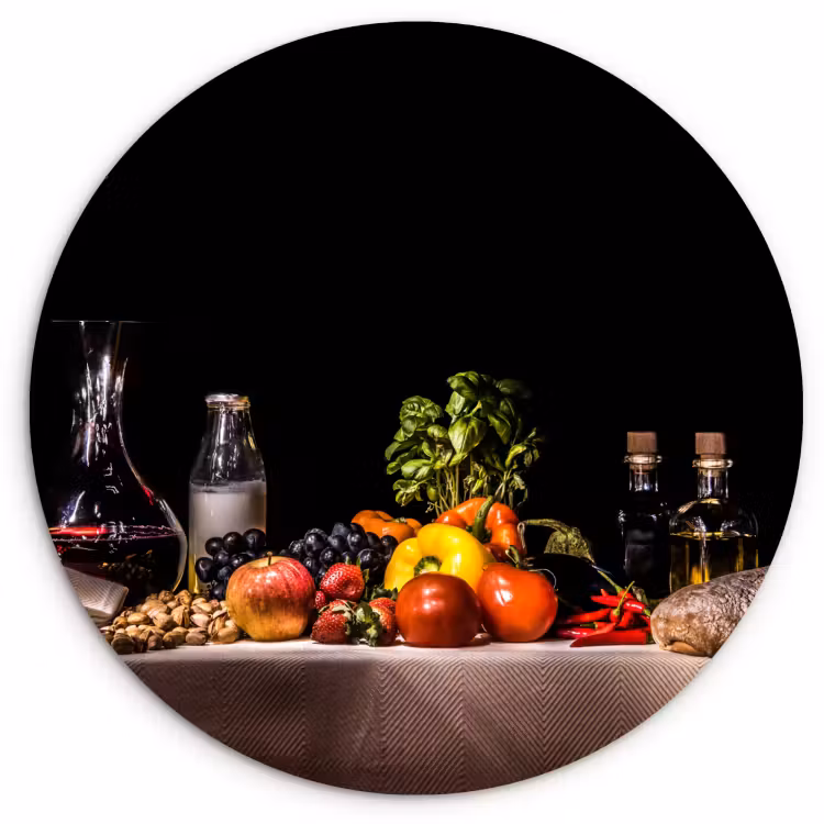 Quadro rotondo - Composizione culinaria — 1