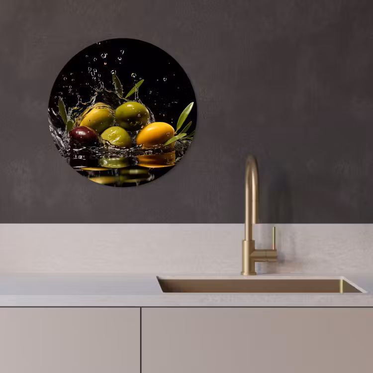 Quadro rotondo - Olive - Verde - Acqua - Nero — 2