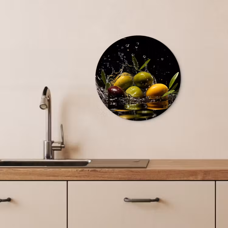 Quadro rotondo - Olive - Verde - Acqua - Nero — 4