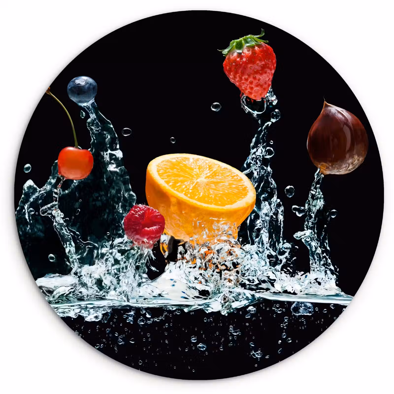 Quadro rotondo - Esplosione della cascata di frutta — 1
