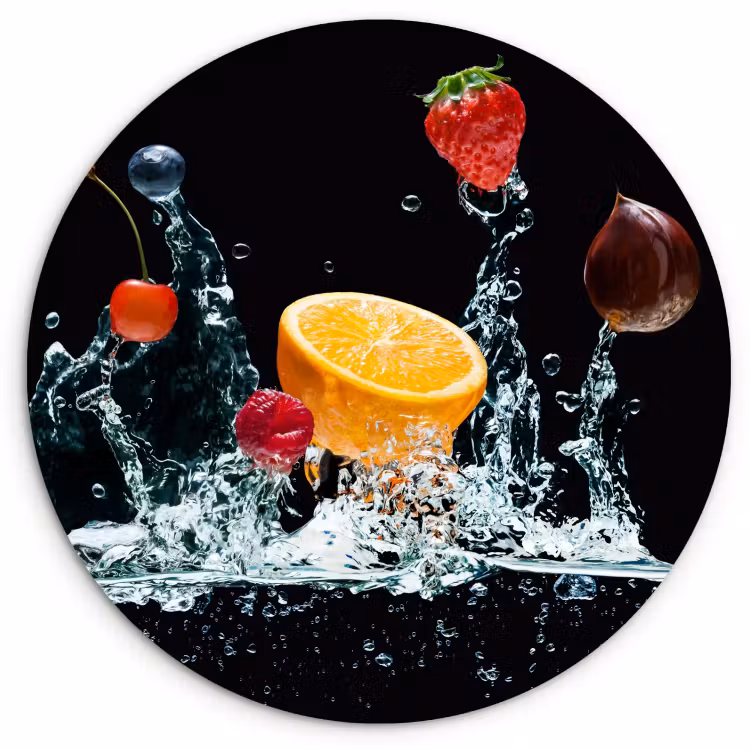 Quadro rotondo - Esplosione della cascata di frutta — 1