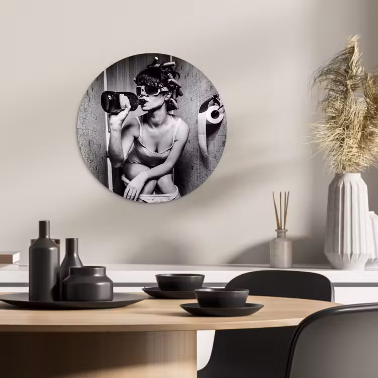 Quadro rotondo - Insolito momento del caffè — 3