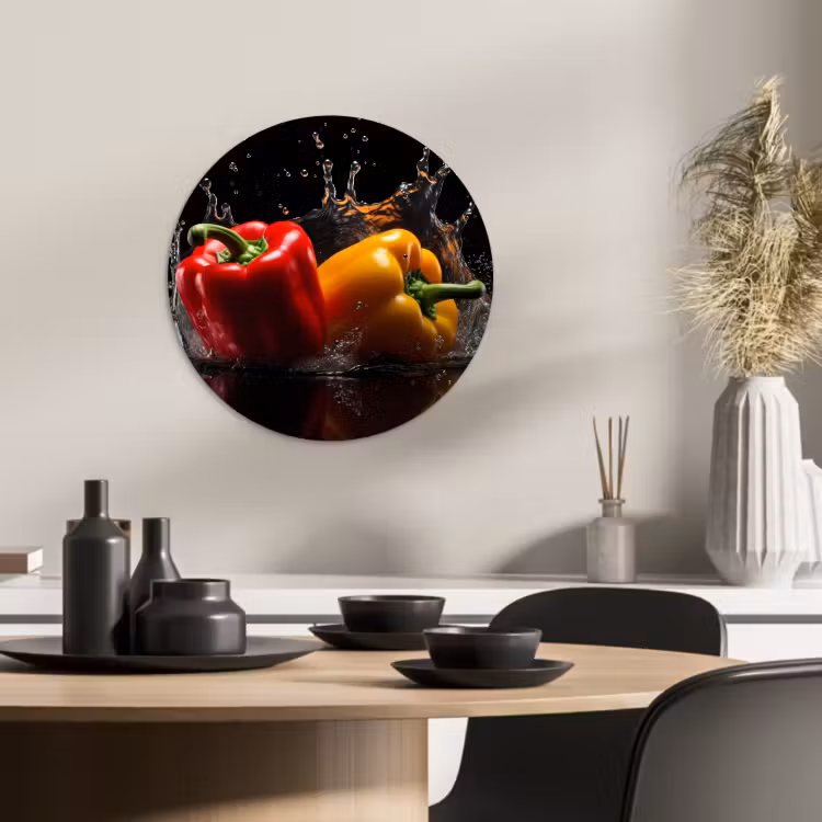 Quadro rotondo - Pepe - Acqua - Nero - Vegetale - Rosso - Giallo — 2