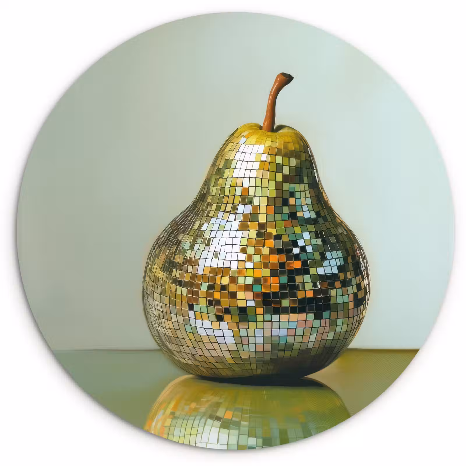 Quadro rotondo - Frutta - Discoteca - Arte - Glitter — 1