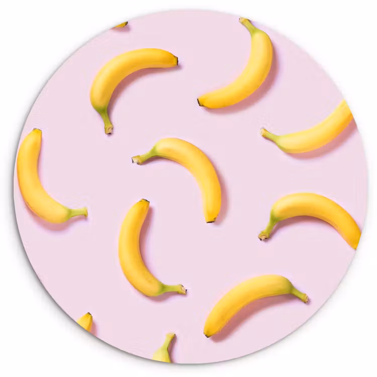 Quadro rotondo - Curva gialla su rosa — 1