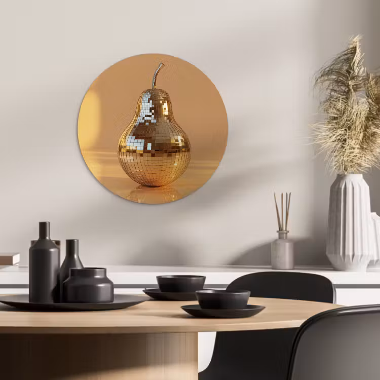 Quadro rotondo - Oro - Disco - Glitter - Pera — 2