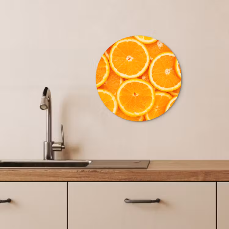 Quadro rotondo - Sole e fette — 4